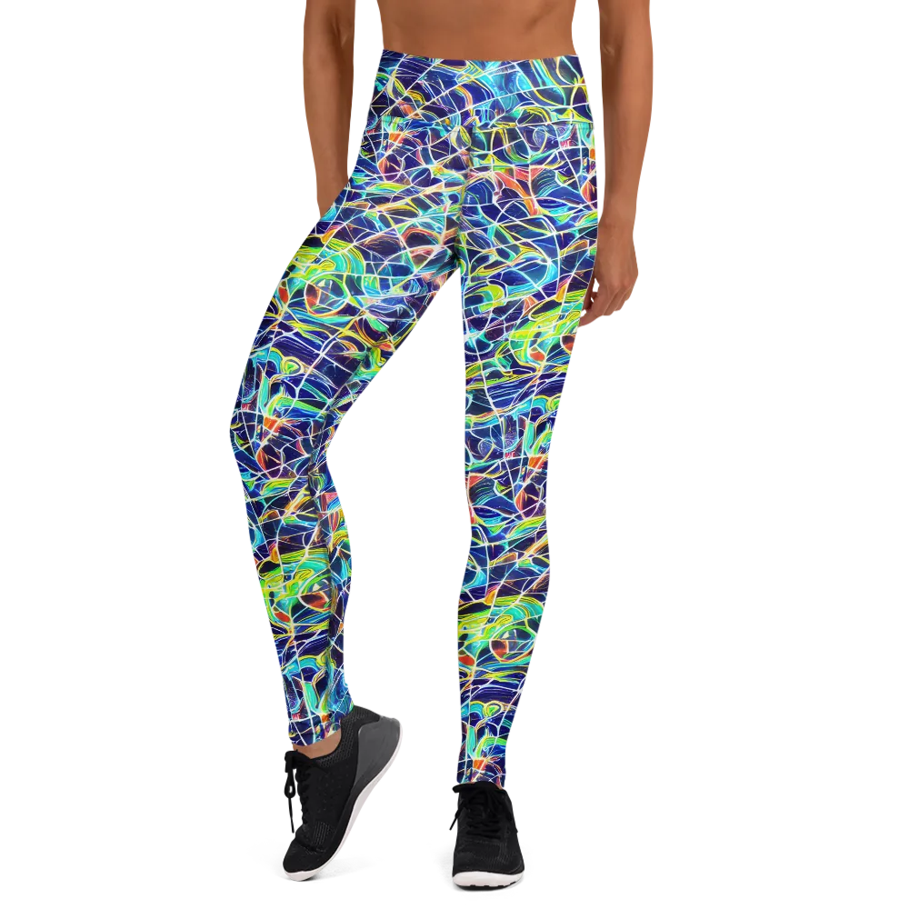 Aurora Grid on Yoga Leggings — Front