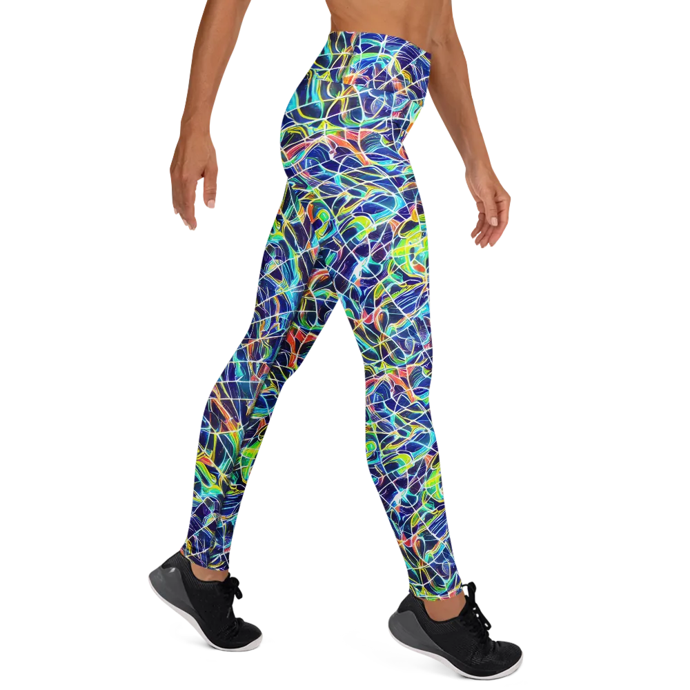 Aurora Grid on Yoga Leggings — Right