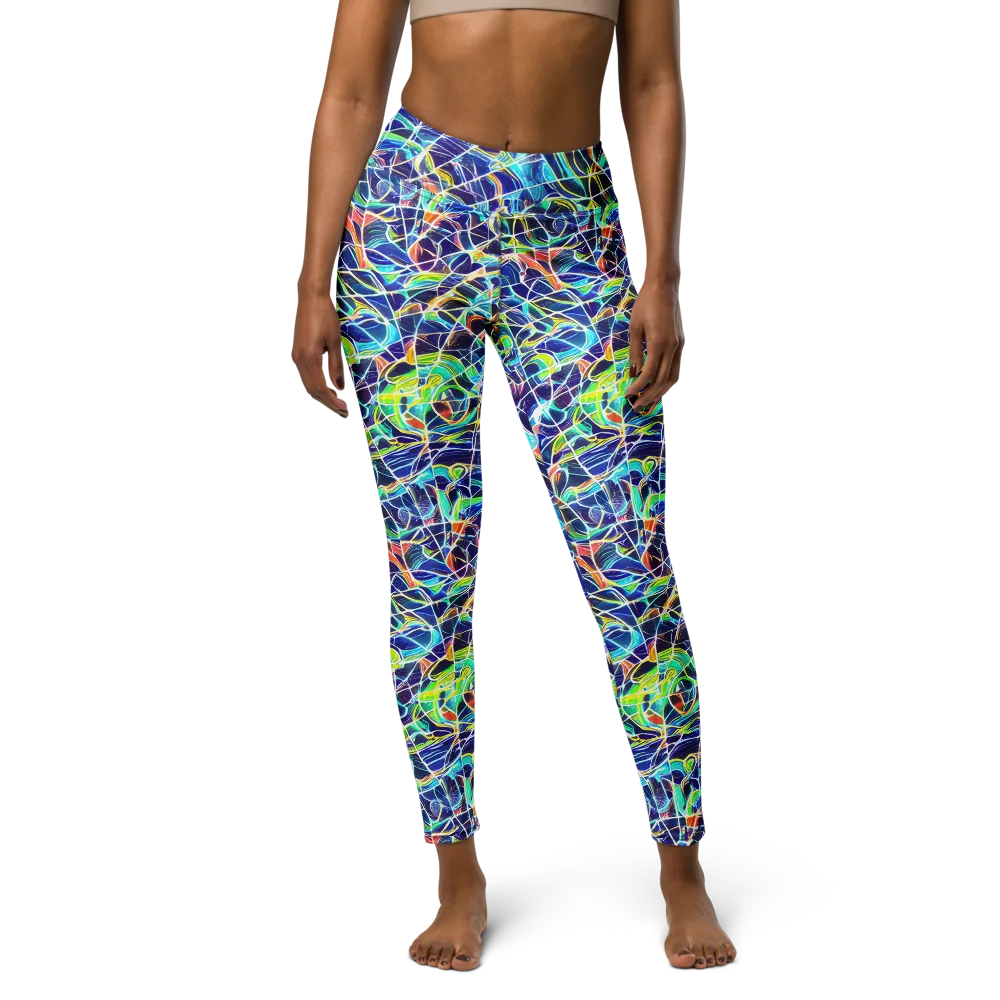 Aurora Grid on Yoga Leggings — Front