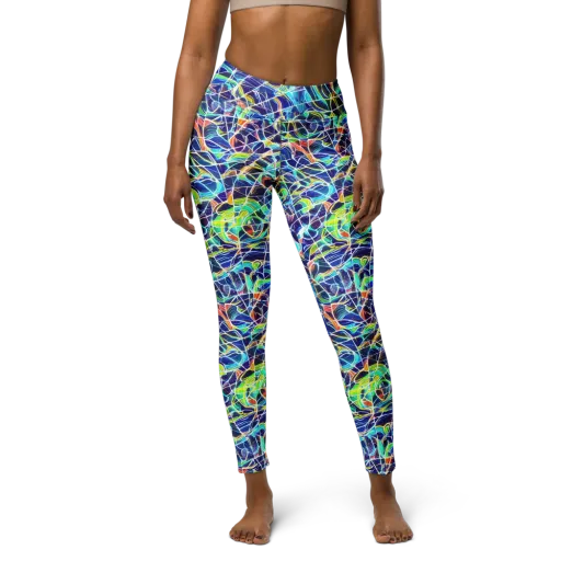 Aurora Grid on a Yoga Leggings