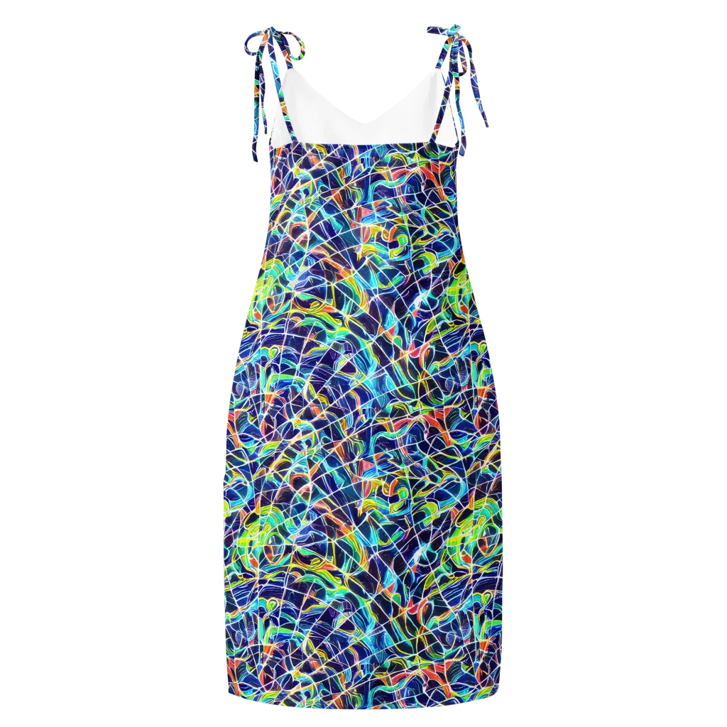 Aurora Grid on Slip Dress — Back