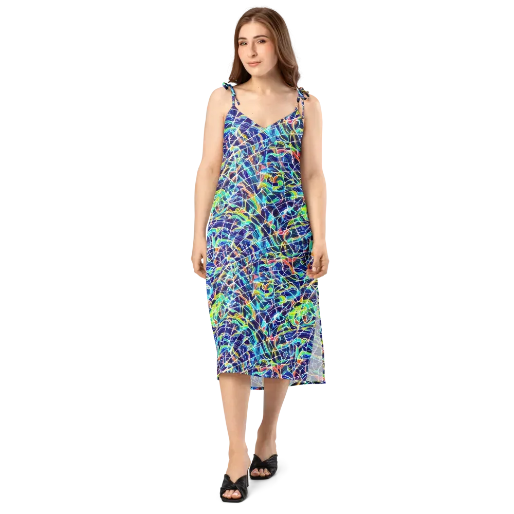 Aurora Grid on Slip Dress — Front