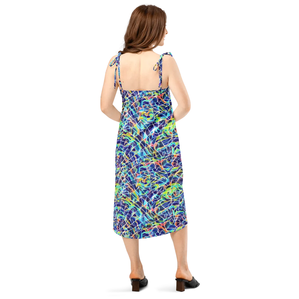 Aurora Grid on Slip Dress — Back