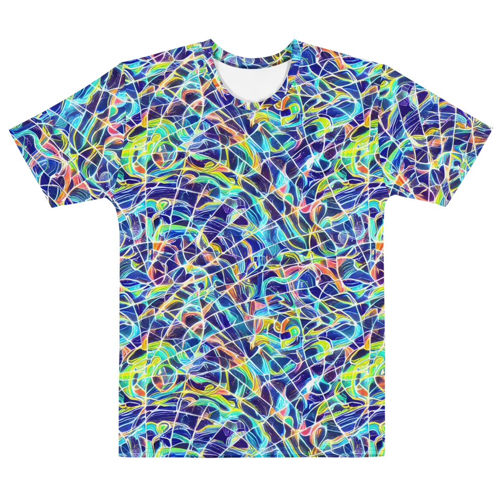 Aurora Grid on Men's Cotton Crew Neck T-Shirt — Front