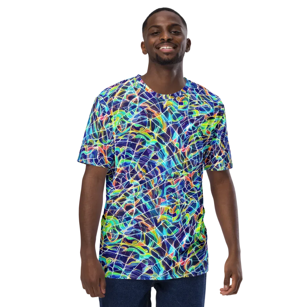 Aurora Grid on Men's Crew Neck T-Shirt — Front