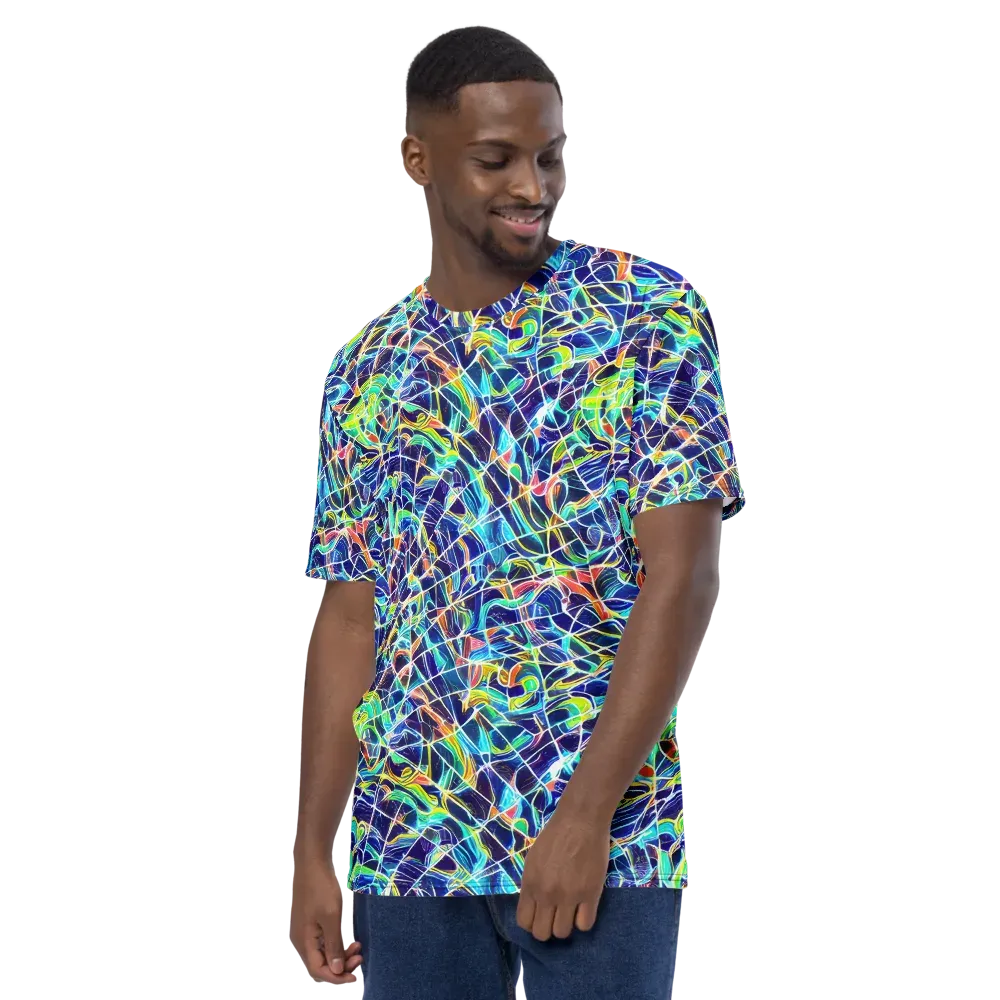 Aurora Grid on Men's Crew Neck T-Shirt — Left