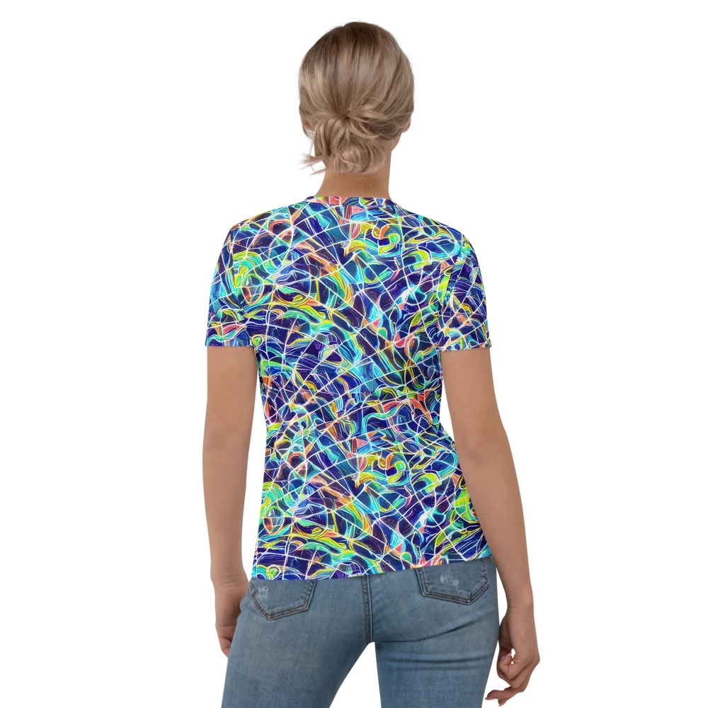 Aurora Grid on Women's Crew Neck T-Shirt — Back