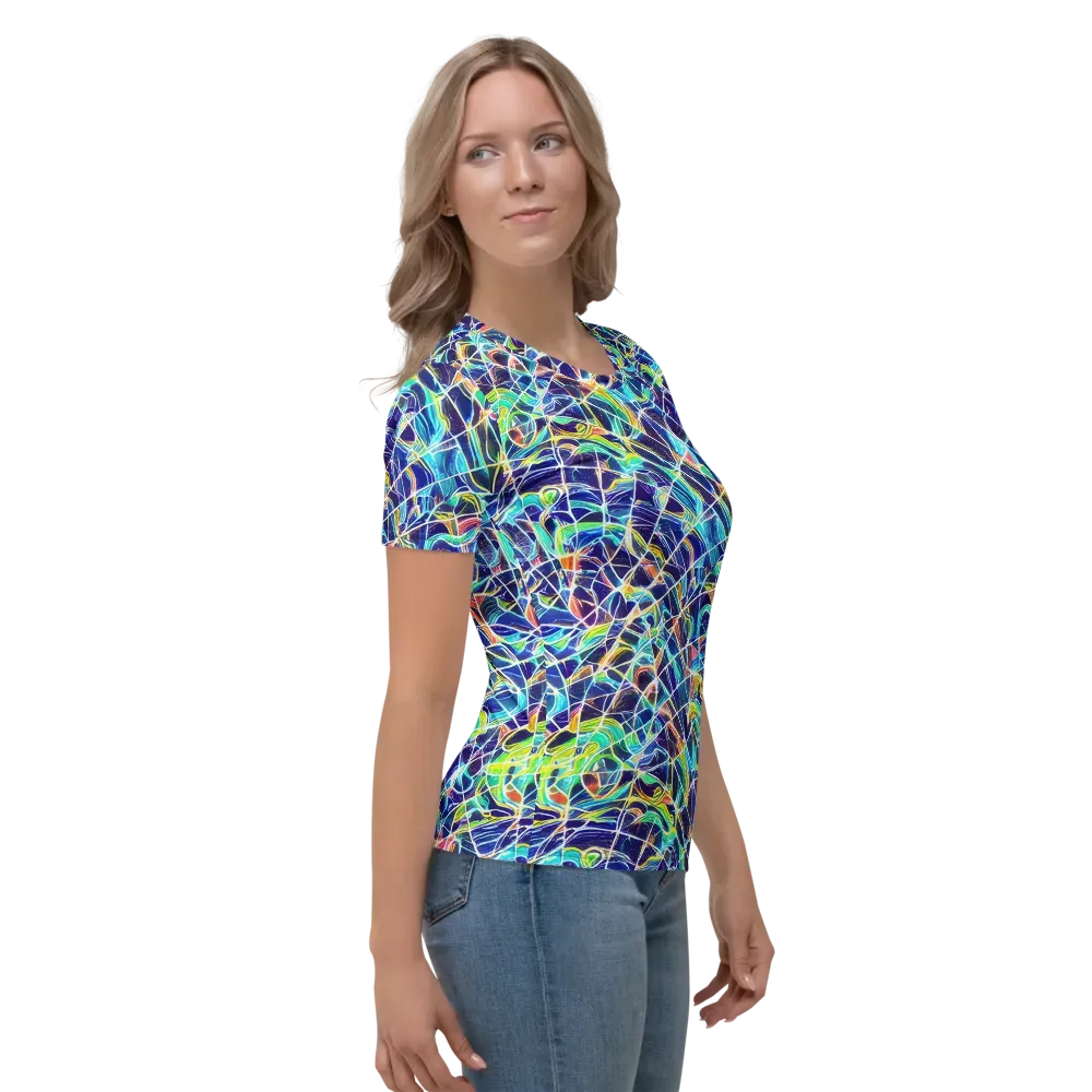 Aurora Grid on Women's Crew Neck T-Shirt — Right