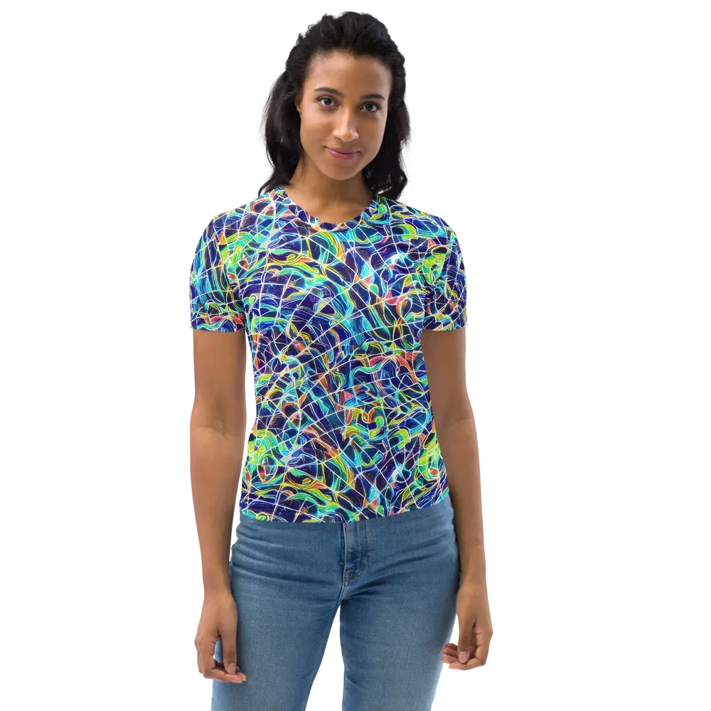Aurora Grid on Women's Crew Neck T-Shirt — Front
