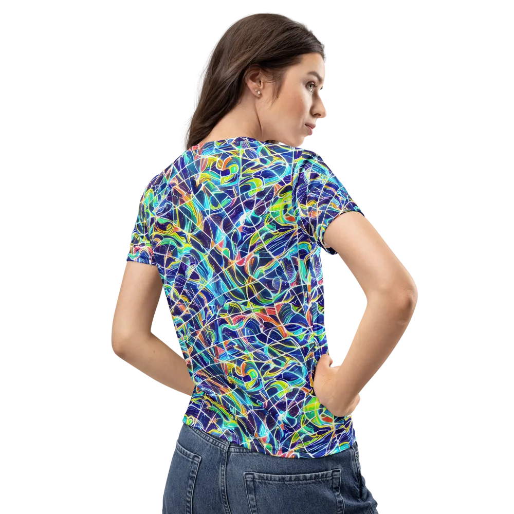 Aurora Grid on Women's Crew Neck T-Shirt — Back