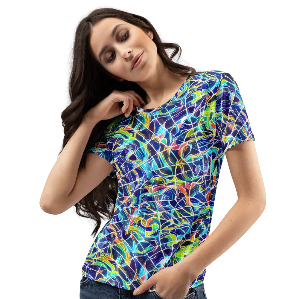 Aurora Grid on Women's Crew Neck T-Shirt — Left Front