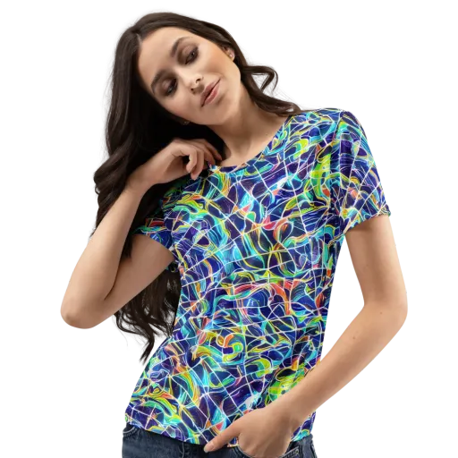 Aurora Grid on a Women's Crew Neck T-Shirt