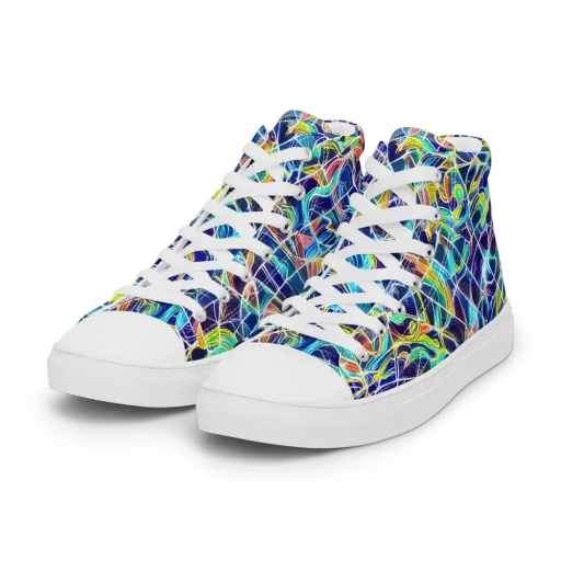Aurora Grid on a Women's High Top Canvas Shoes