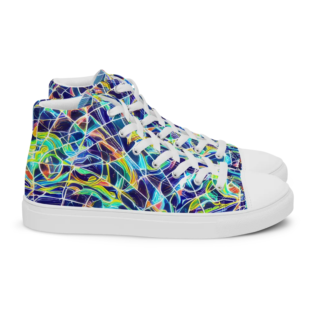 Aurora Grid on Women's High Top Canvas Shoes — Right