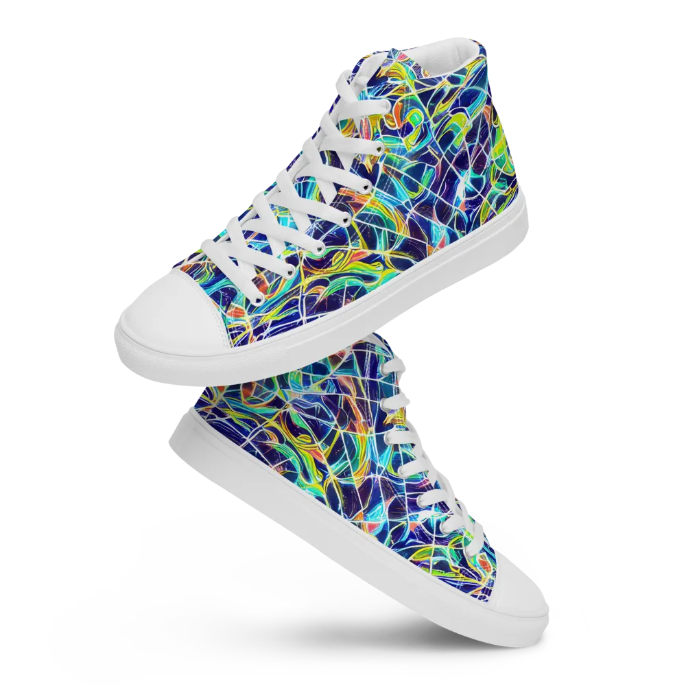 Aurora Grid on Women's High Top Canvas Shoes — Front