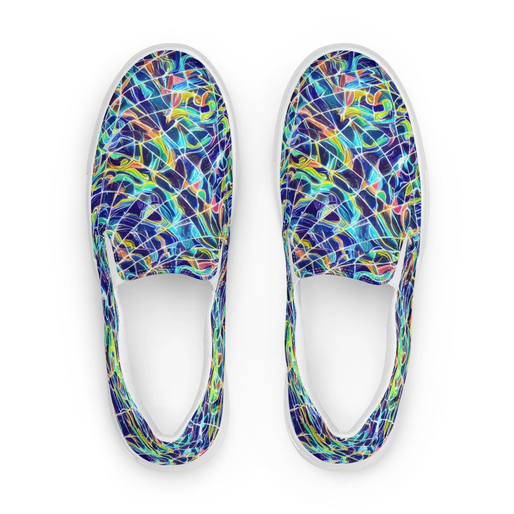 Aurora Grid on Men's Slip-On Canvas Shoes — Front