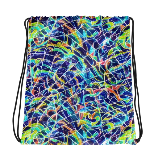 Aurora Grid on a Drawstring Bag