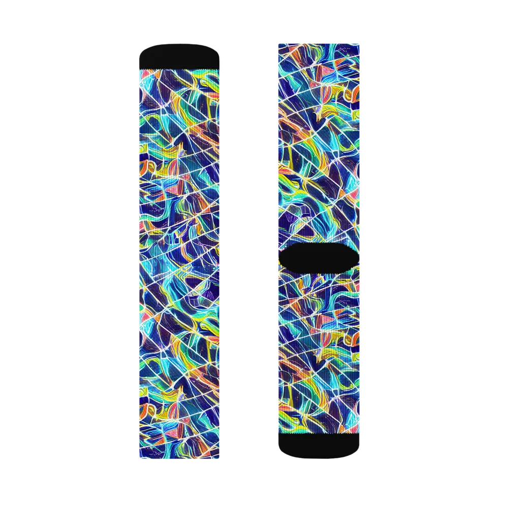 Aurora Grid on Socks — Right Sock