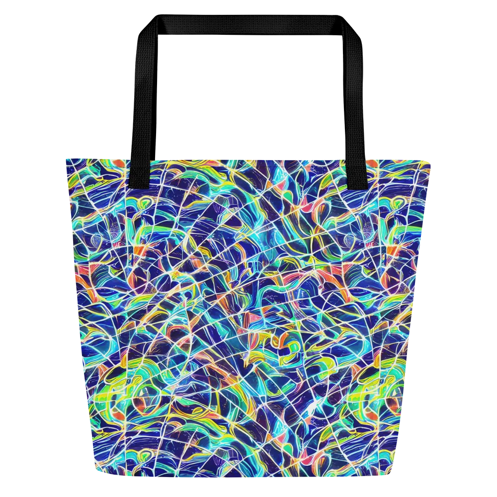 Aurora Grid on Large Tote Bag W/ Pocket — Front