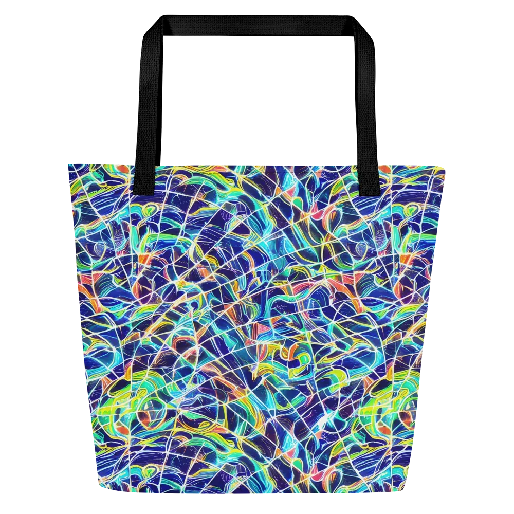 Aurora Grid on Large Tote Bag W/ Pocket — Front