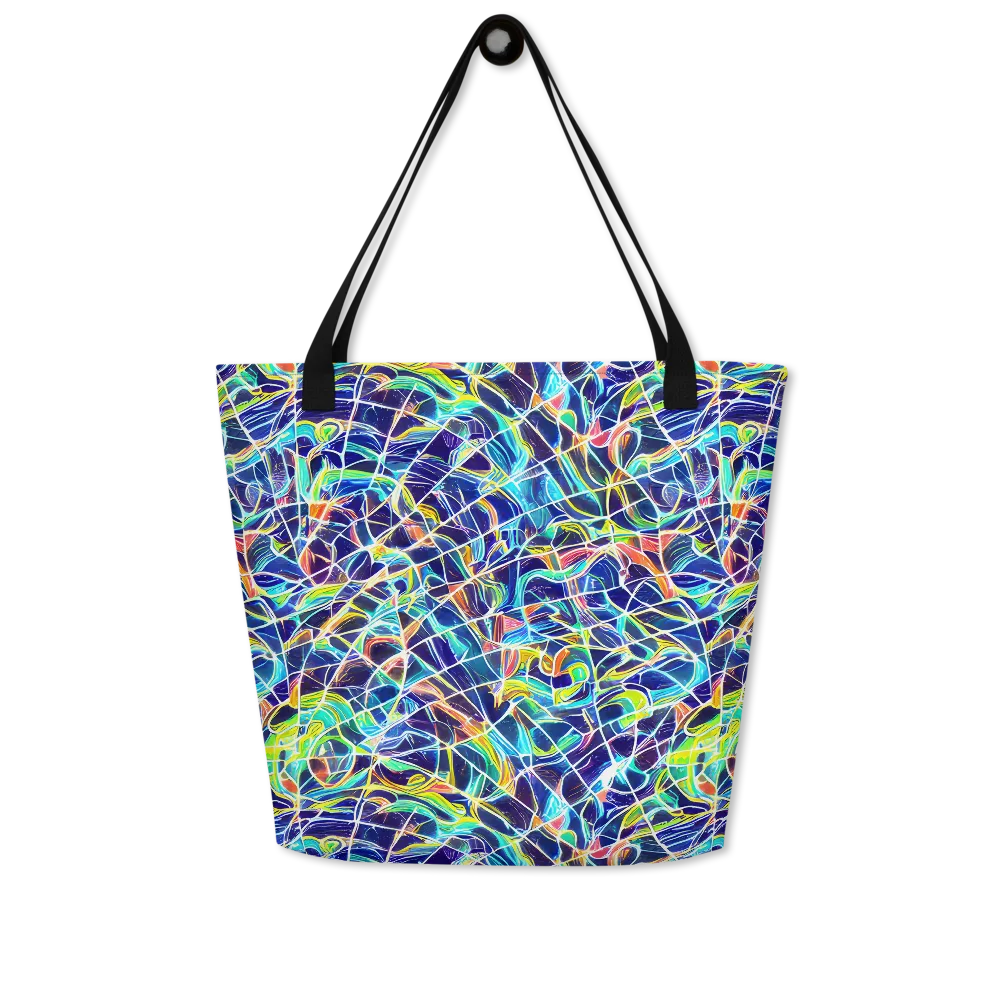 Aurora Grid on Large Tote Bag W/ Pocket — Front