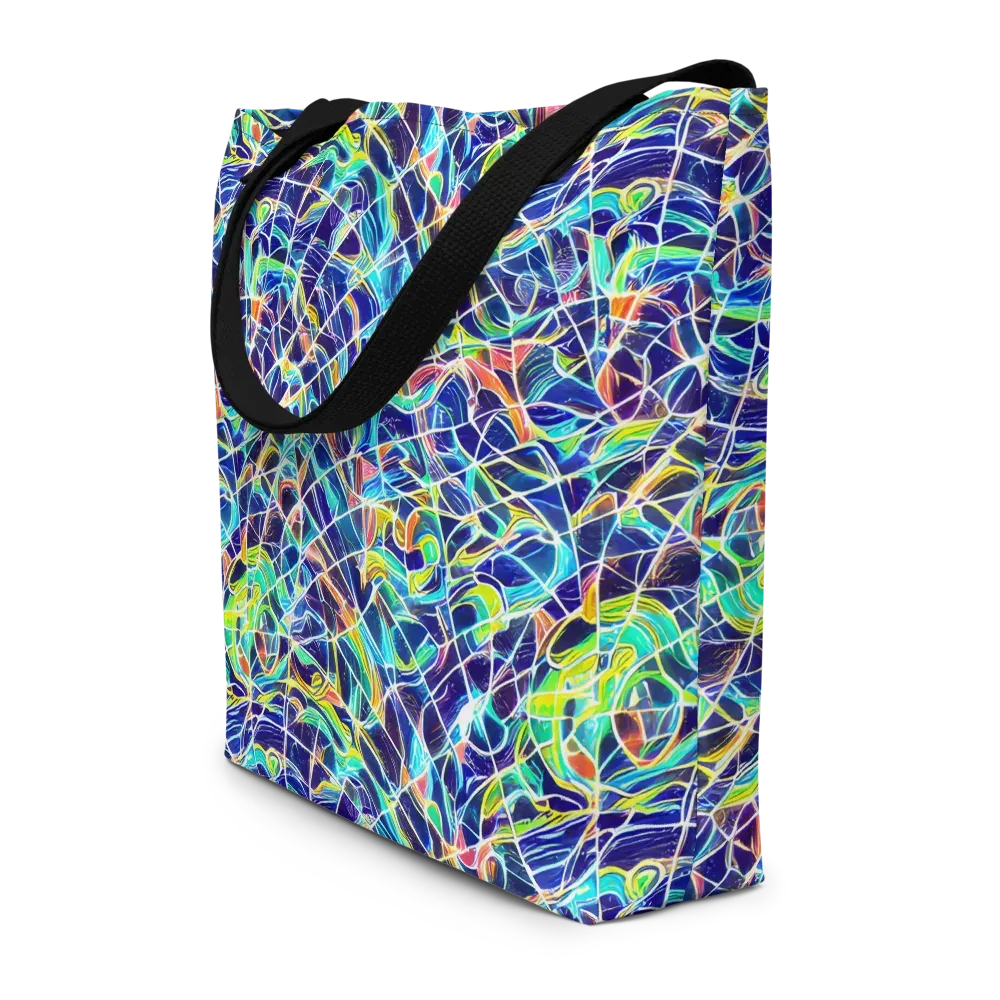 Aurora Grid on Large Tote Bag W/ Pocket — Front