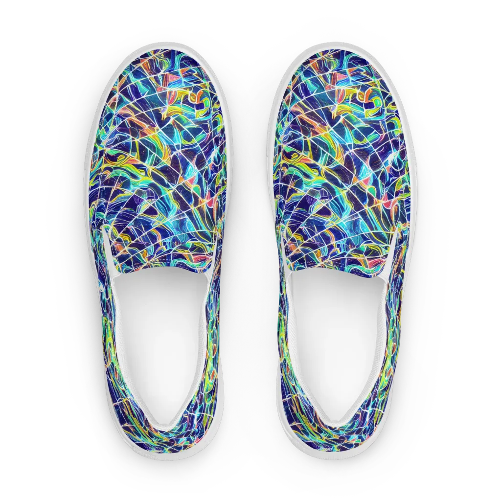 Aurora Grid on Women's Slip-On Canvas Shoes — Front