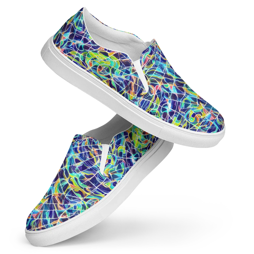 Aurora Grid on Women's Slip-On Canvas Shoes — Front