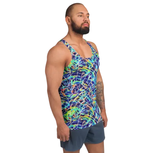 Aurora Grid on a Men's Tank Top