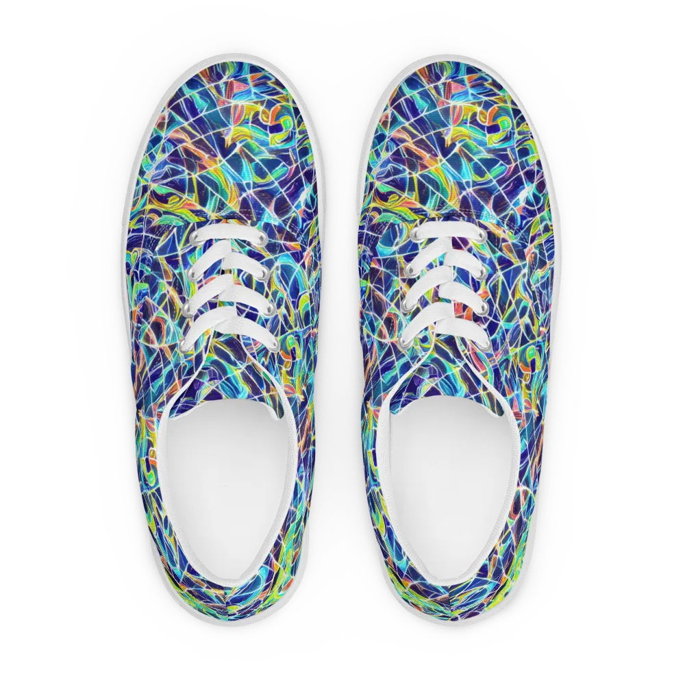 Aurora Grid on Men's Lace-Up Canvas Shoes — Front