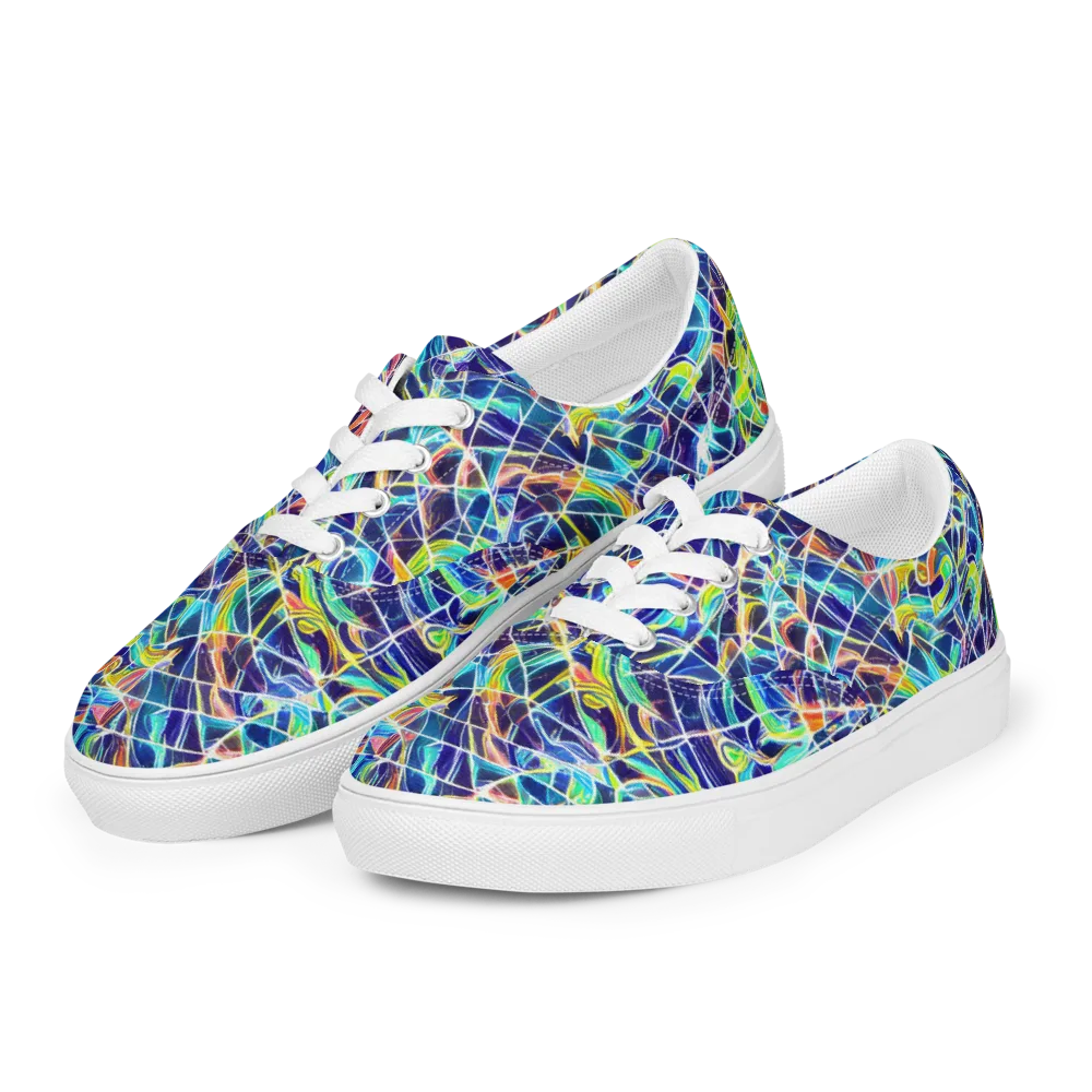 Aurora Grid on Men's Lace-Up Canvas Shoes — Left Front