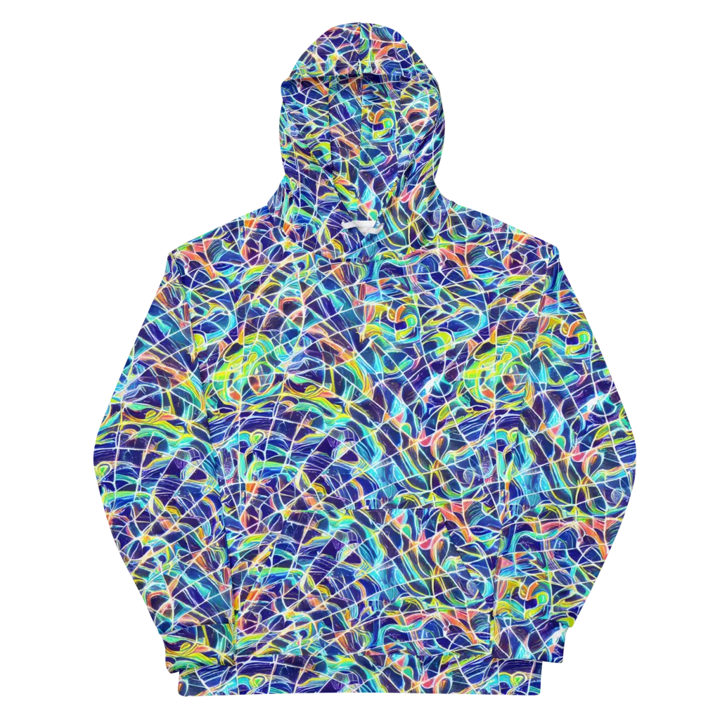 Aurora Grid on Cotton Hoodie — Front