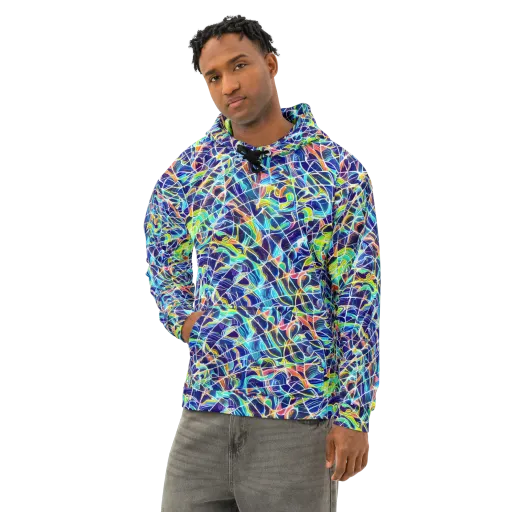 Aurora Grid on a Cotton Hoodie