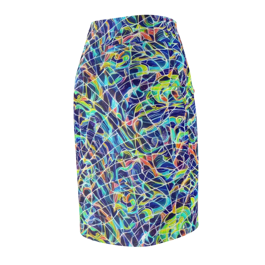 Aurora Grid on Pencil Skirt — Back Side