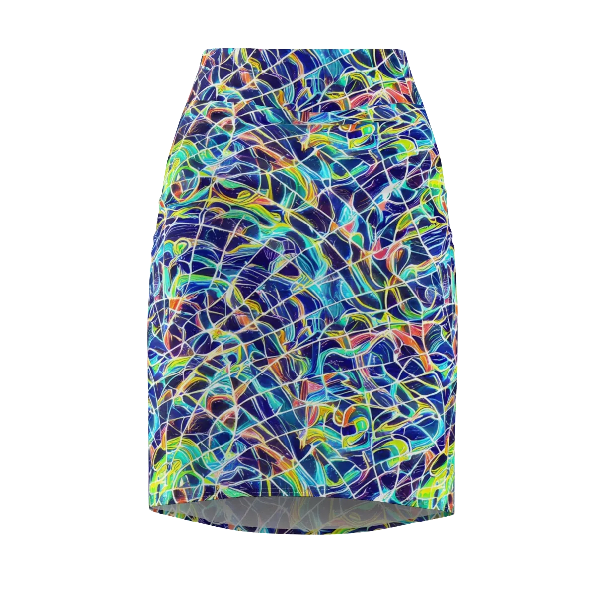 Aurora Grid on Pencil Skirt — Front