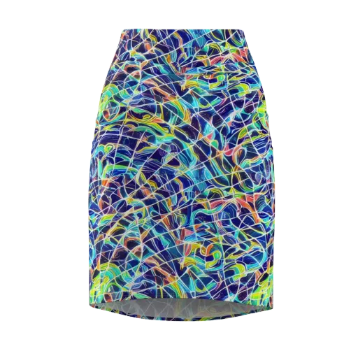 Aurora Grid on a Pencil Skirt