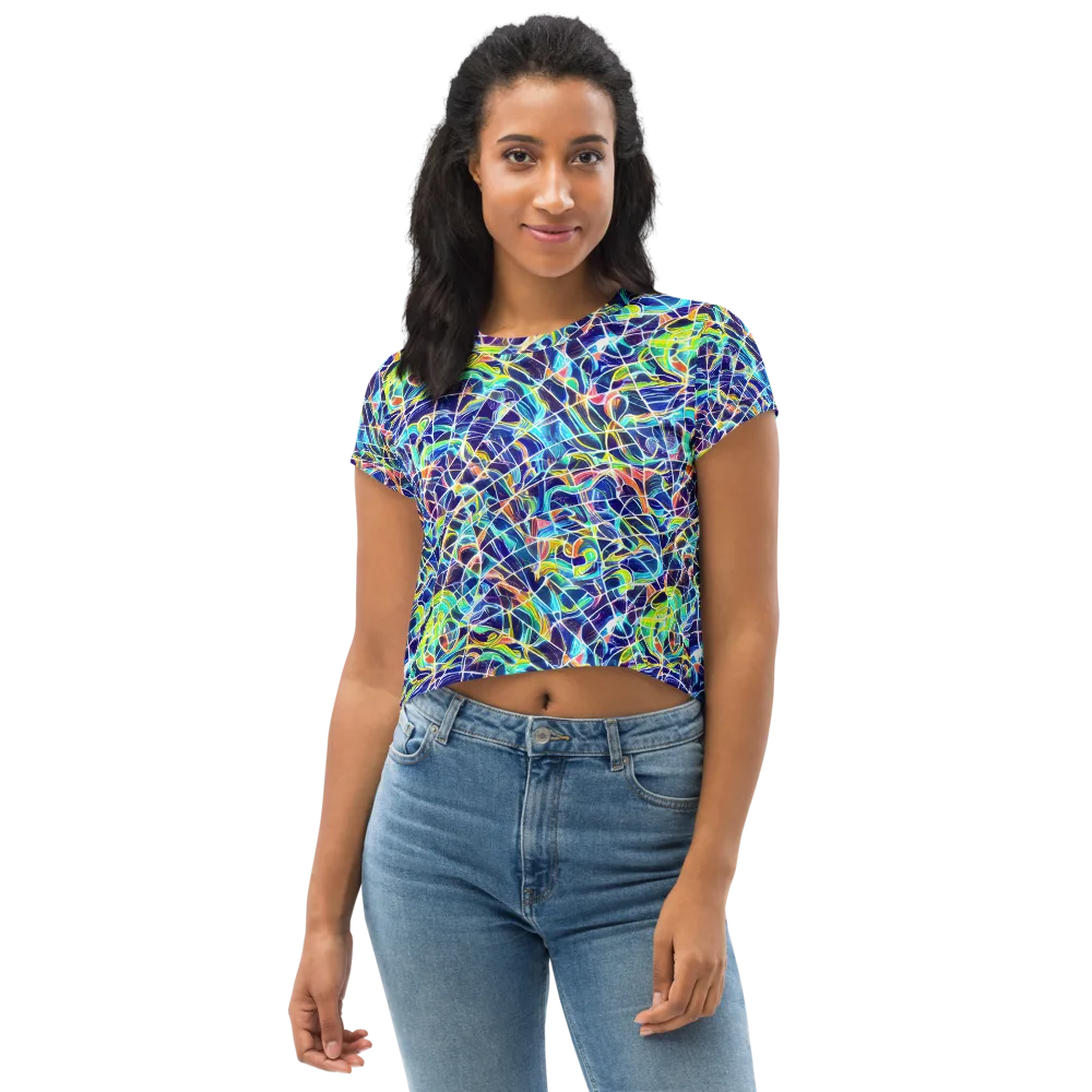 Aurora Grid on Crop Tee — Front