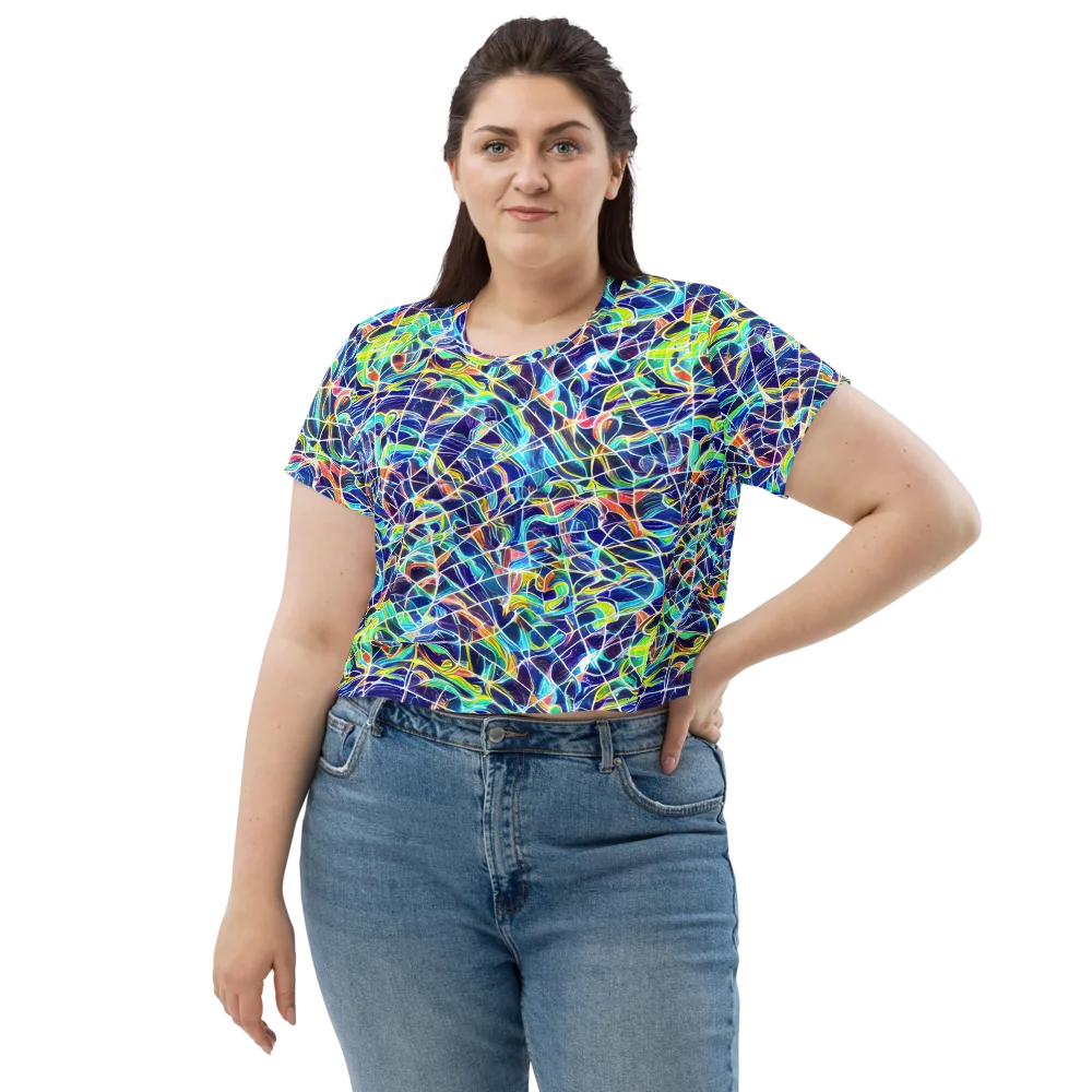 Aurora Grid on Crop Tee — Front