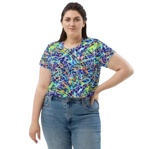 Aurora Grid on a Crop Tee