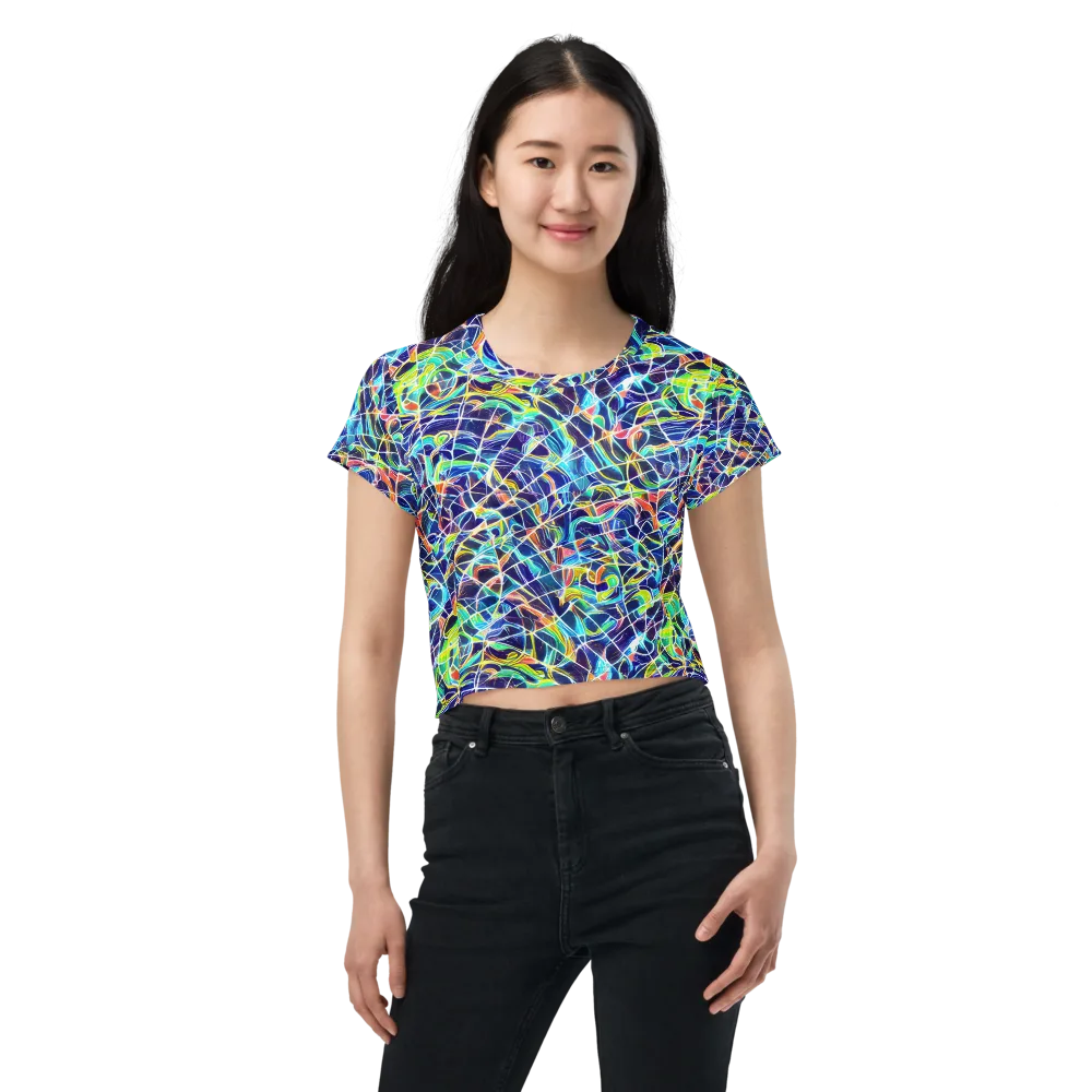 Aurora Grid on Crop Tee — Front