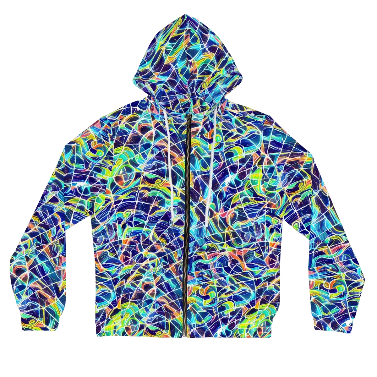 Aurora Grid on Women's Full-Zip Hoodie — Front