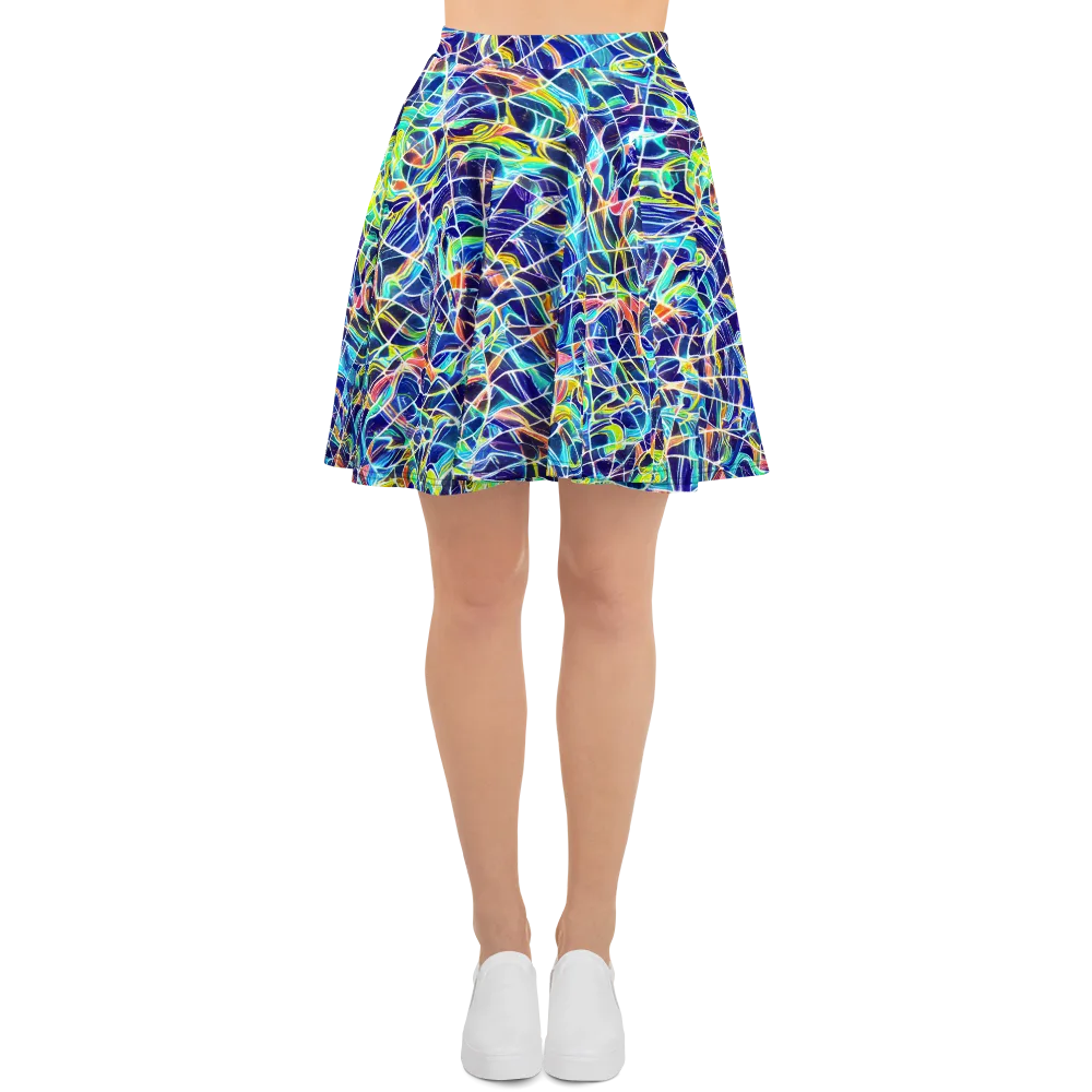 Aurora Grid on Skater Skirt — Front