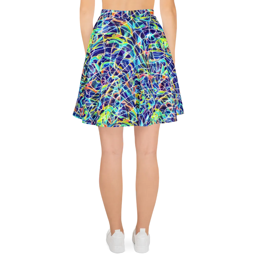 Aurora Grid on Skater Skirt — Back