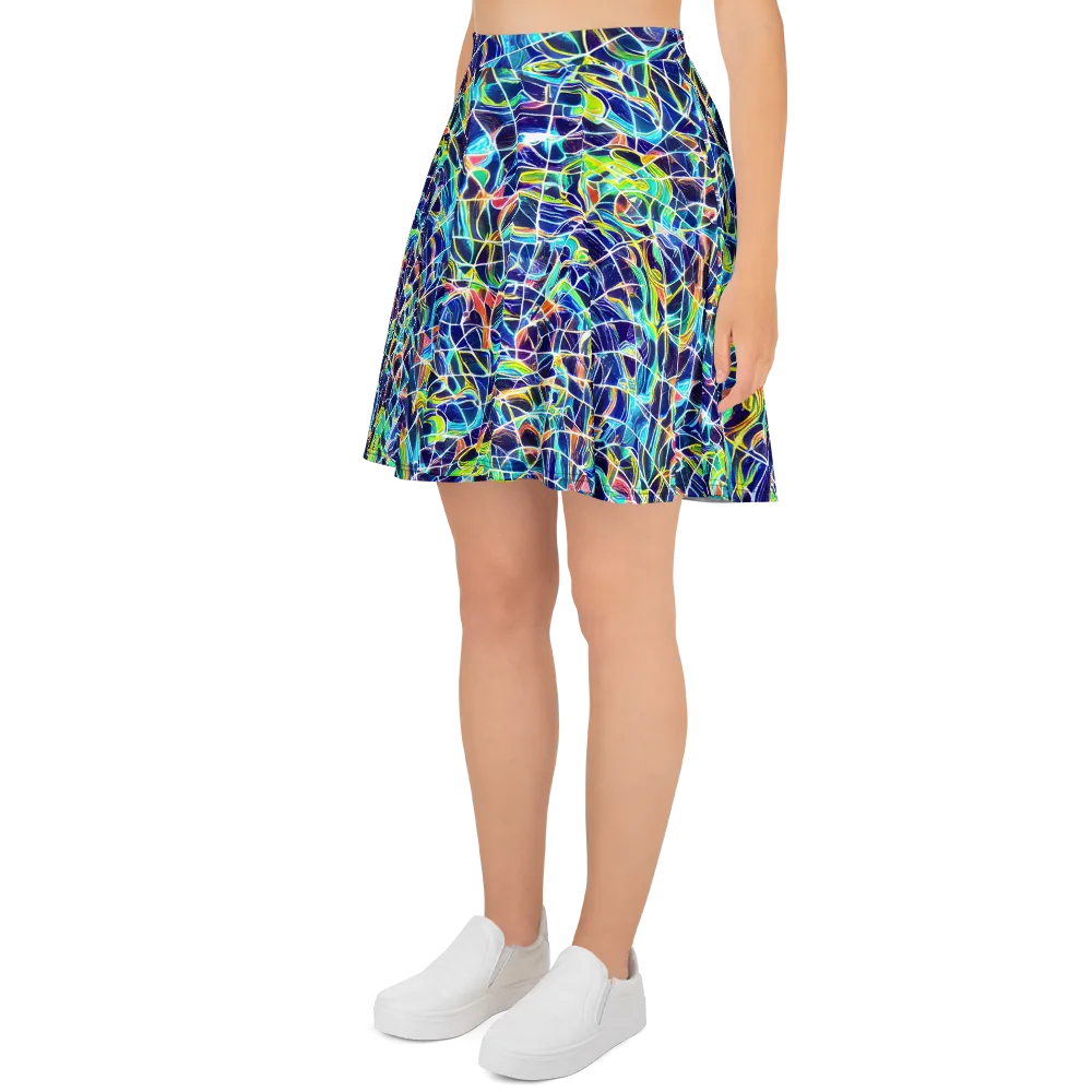 Aurora Grid on Skater Skirt — Left