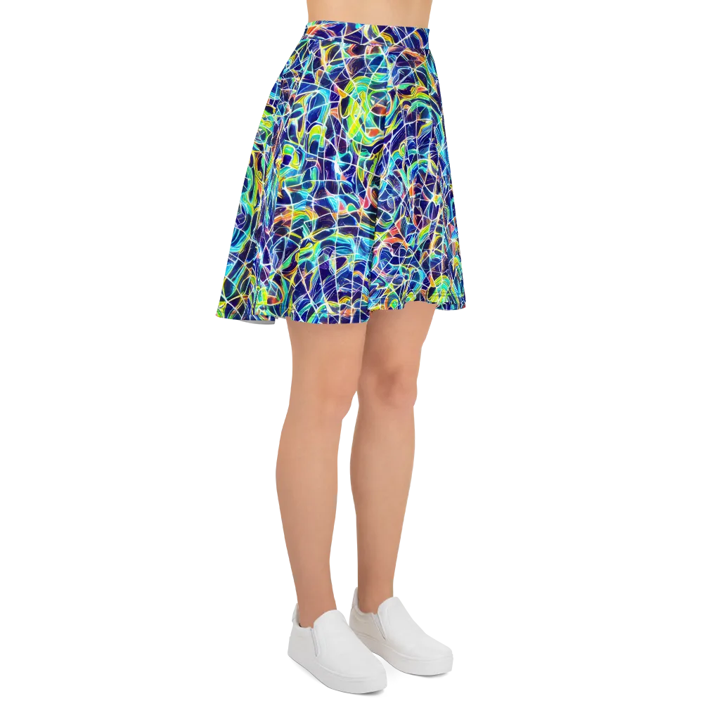 Aurora Grid on Skater Skirt — Right
