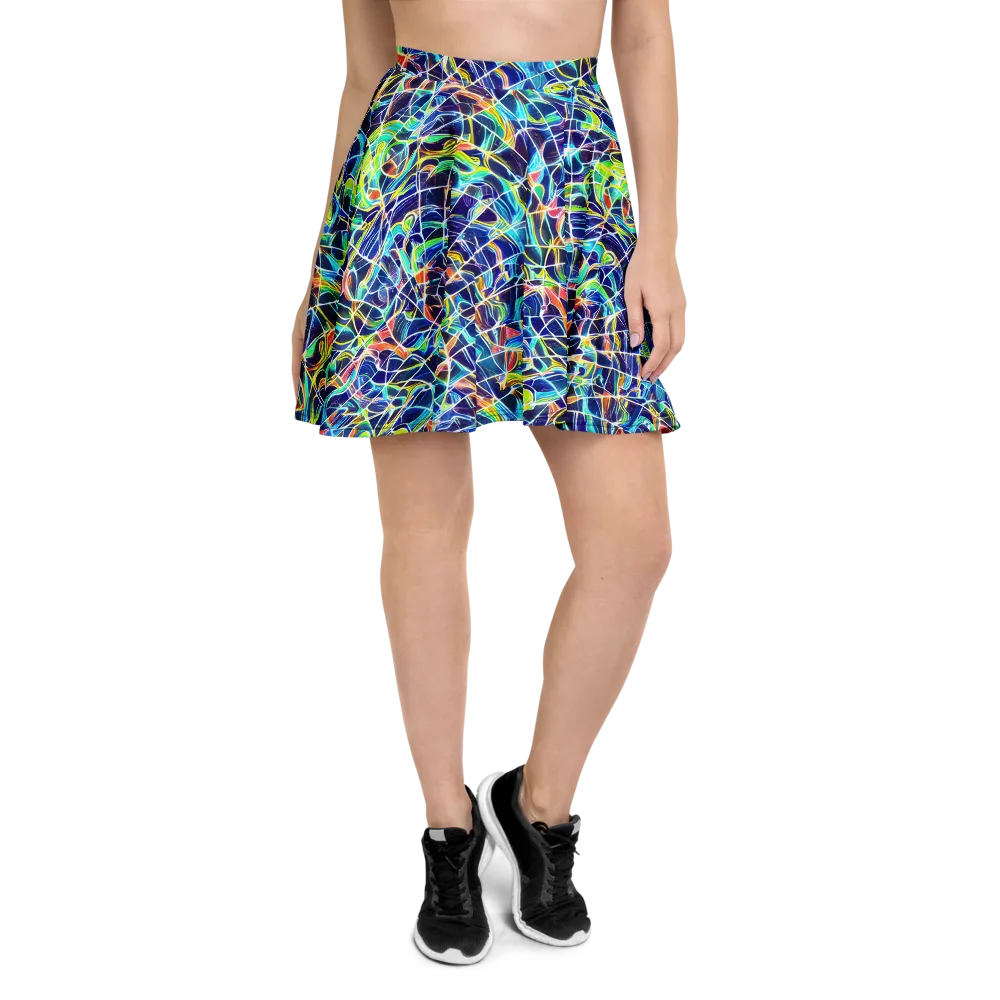 Aurora Grid on Skater Skirt — Front