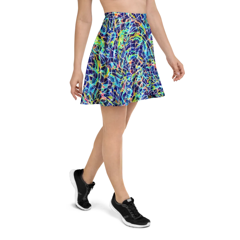 Aurora Grid on Skater Skirt — Right