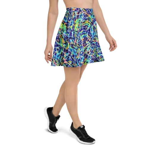 Aurora Grid on a Skater Skirt