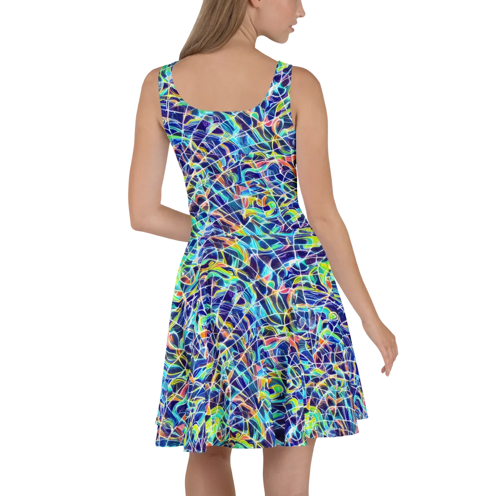 Aurora Grid on Skater Dress — Back