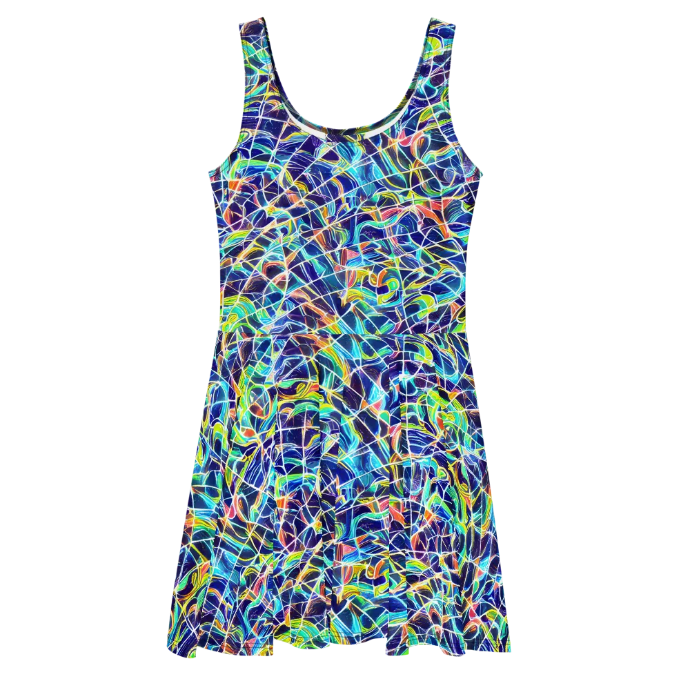 Aurora Grid on Skater Dress — Front